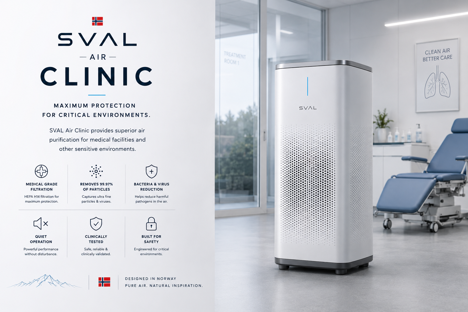 SVAL Air Clinic — features and critical environments overview